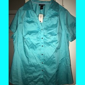 Lane Bryant turquoise blue shirt